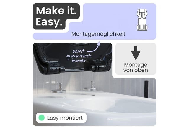 Schütte - Duroplast WC-Sitz black, Premium, mit Absenkautomatik und Schnellverschluss