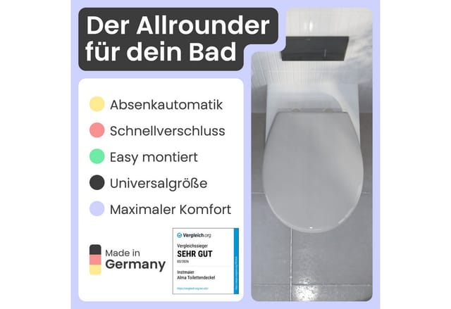 Schütte - Duroplast WC-Sitz manhattan grey, Premium, mit Absenkautomatik und Schnellverschluss