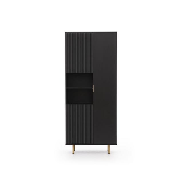 Vitrine in matt schwarz NADOR-132