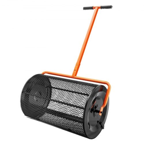 Vevor - Kompoststreuer Aus Stahl Torfmoosstreuer 1,27x2cm Mesh-korb Garten Rasen Streuer Grifflänge Von 62 Bis 67,5cm Verstellbar 61cm Metall Mesh Korb Ideal Für Dünger Wie Kompost Mist Erde Torfmoos