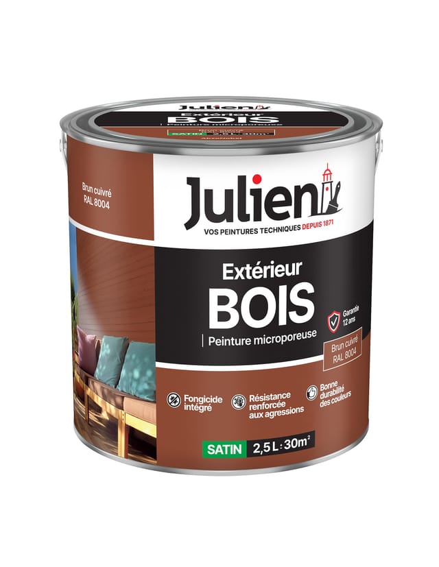 Außenfarbe Für Holz, Mikroporös, 2,5 L – Julien