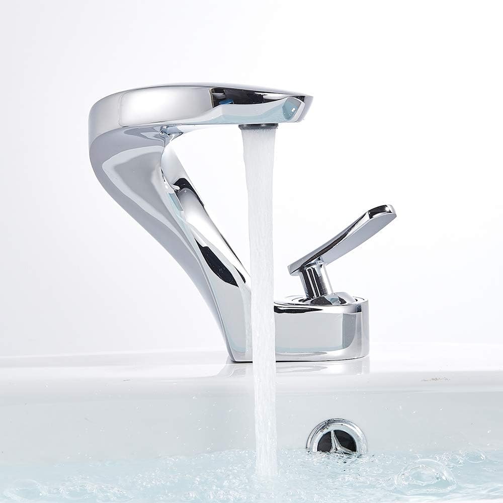 Einhebel-waschtischarmatur In Messingoptik, Badarmatur, Wassersparende Einhebelarmatur, Warm- Und Kaltwasseranschluss