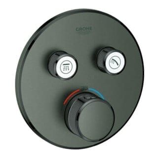 Grohtherm SmartControl - Thermostat-Duscharmatur - Unterputz mit 2 Absperrventilen, Hard Graphite gebürstet 29119AL0 - Grohe