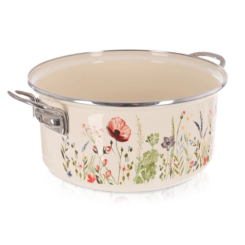 Emaillierter Topf, Cremefarben, 26 Cm, 5 L, Ofen- Und Spülmaschinenfest