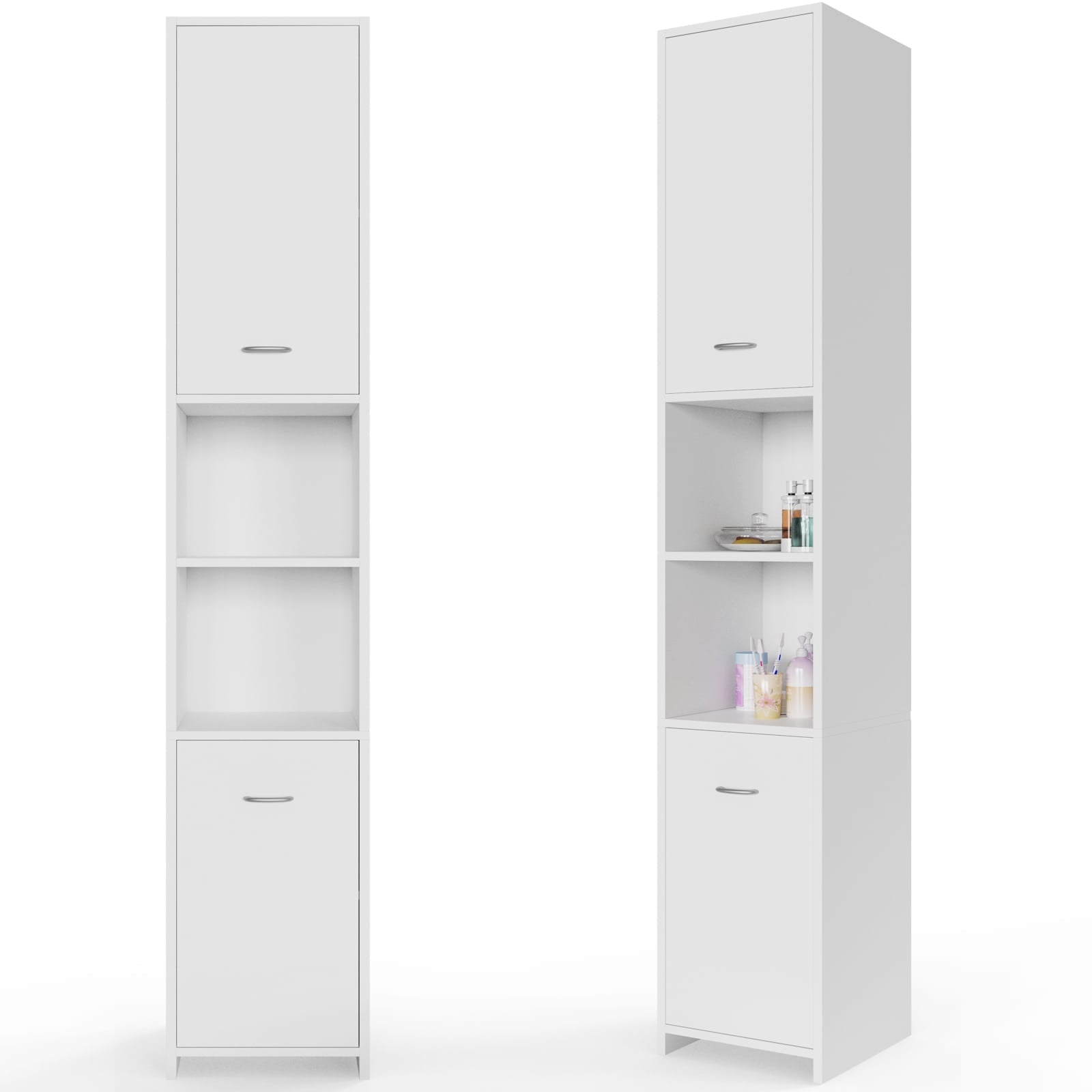 Hochschrank Fürs Badezimmer, Weiß, 180 X 30 X 30 Cm, 6 Regalböden