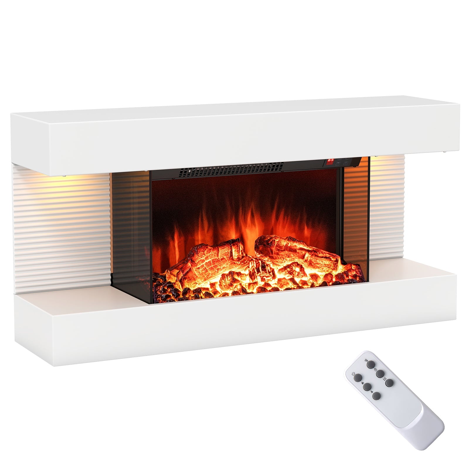 Elektrischer Wandkamin Mit Heizung Und Led-beleuchtung