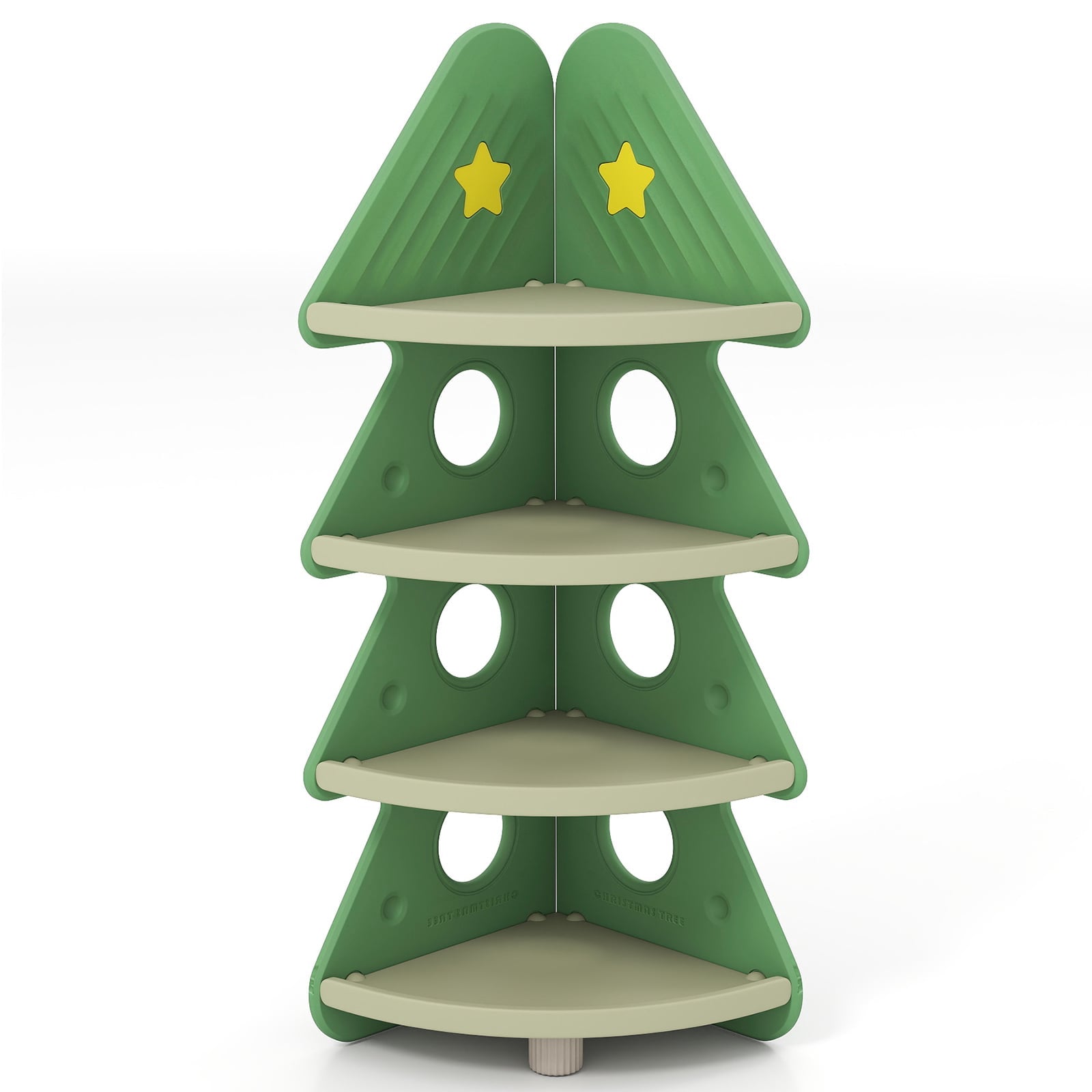 Kinder-eckenregal, 4-stöckig, Weihnachtsbaum-design
