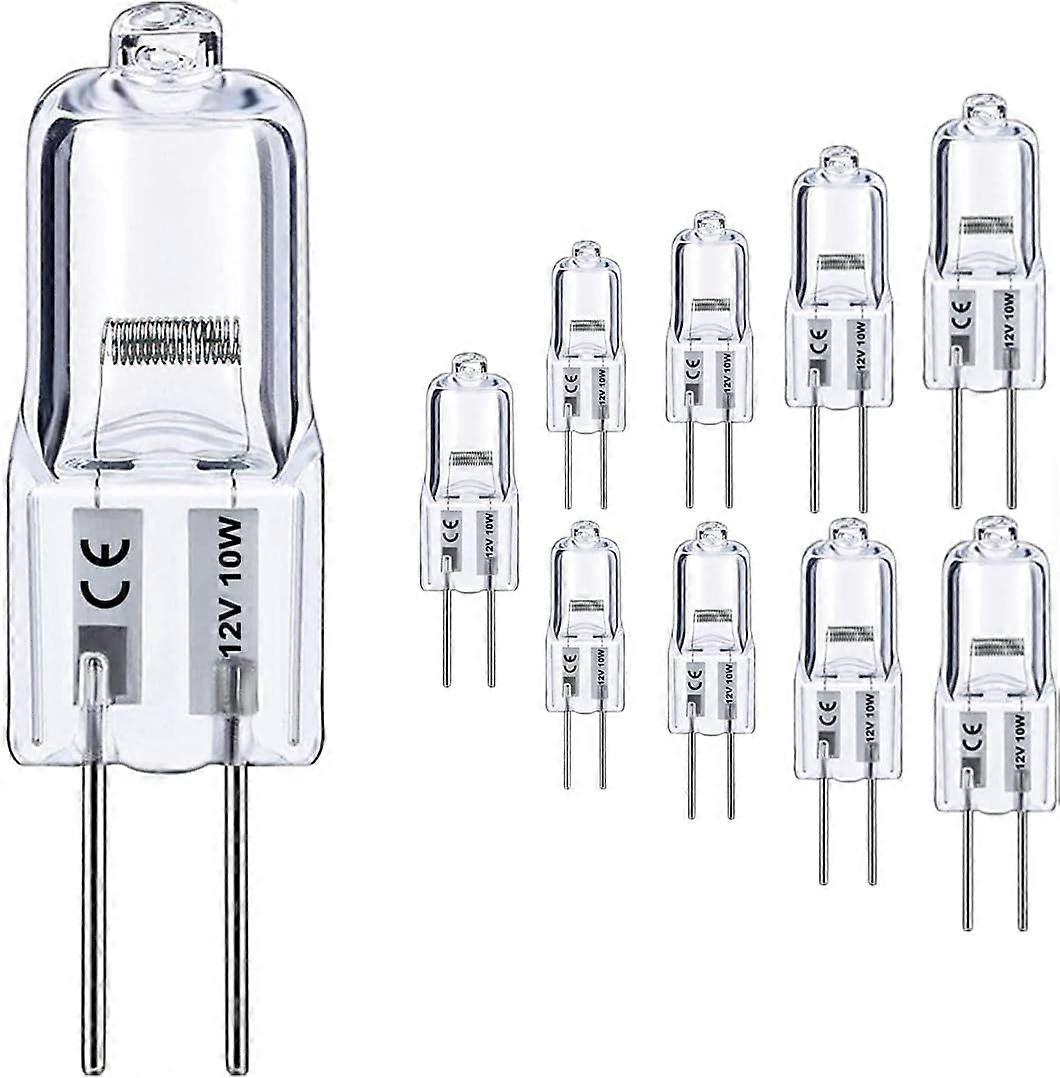 G4-glühbirnen, 10er-pack Halogenlampen, 12 V 10 W, Mit G4-zweipolfassung, Hochleistungs-g4-glühbirnen, 12 V 150 Lumen, 3000 Stunden Lebensdauer, G4 Dimmbar, Farbwiedergabeindex 100, 2800 K Warmweißes