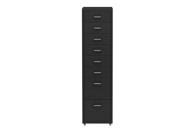 [en.casa] - Rollcontainer Kökar mit 8 Schubladen 109x28x41 cm Schwarz