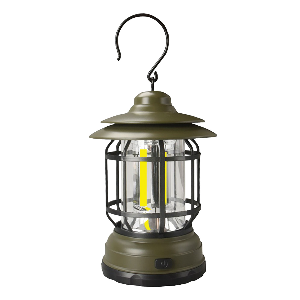 Led-campinglampe, Pendelleuchte Für Zelte, Tragbare Retro-lampe, Militärgrün.