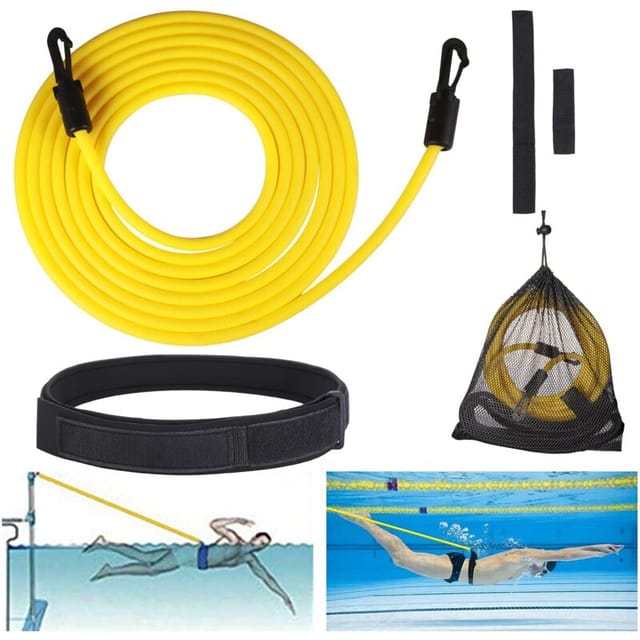 Verstellbares Schwimmbecken-Gummiband, 4M-Widerstands-Schwimmgürtel, professionelles Schwimm-Gummiband für Erwachsene und Kinder, Schwimmgürtel,