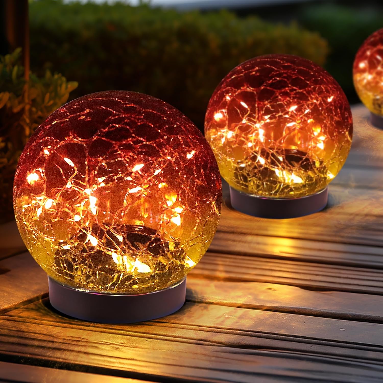 Wasserdichte Solarkugelleuchte Für Den Außenbereich – Solarkugelleuchte Für Den Garten – Solarkugelleuchte Mit Glasbruchmuster Für Den Außenbereich – Solarleuchte Für Den Außenbereich – Außendekoratio
