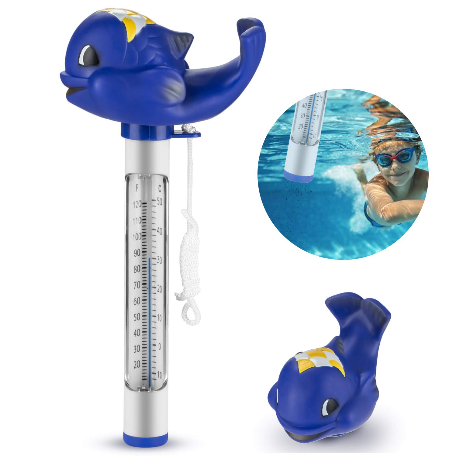 Schwimmendes Poolthermometer, Seil-poolthermometer, Niedliches Thermometer, Geeignet Für Den Innen- Und Außenbereich, Zur Messung Der Wassertemperatur In Schwimmbädern, Spas, Badewannen Und Whirlpools