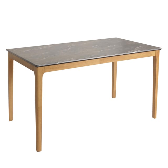 Neuwertig] Esszimmertisch HHG 642, Tisch Esstisch, Massiv-Holz hdf Laminat Melamin 135x80cm, Marmor/Stein-Optik, helle Beine