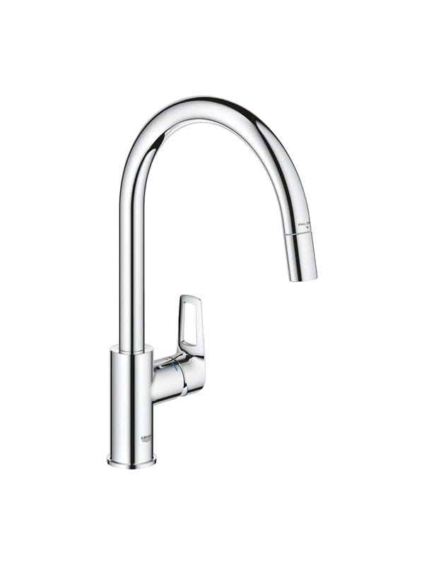 Spültischmischer Grohe Bauloop mit herausziehbarem Auslauf Schwenkauslauf, Ausladung 215 mm, chrom - 30543000
