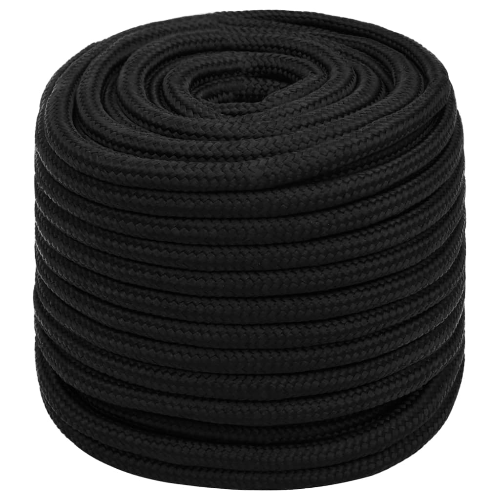 Schwarzes Seil, 18 Mm, 25 M, Aus Polyester.