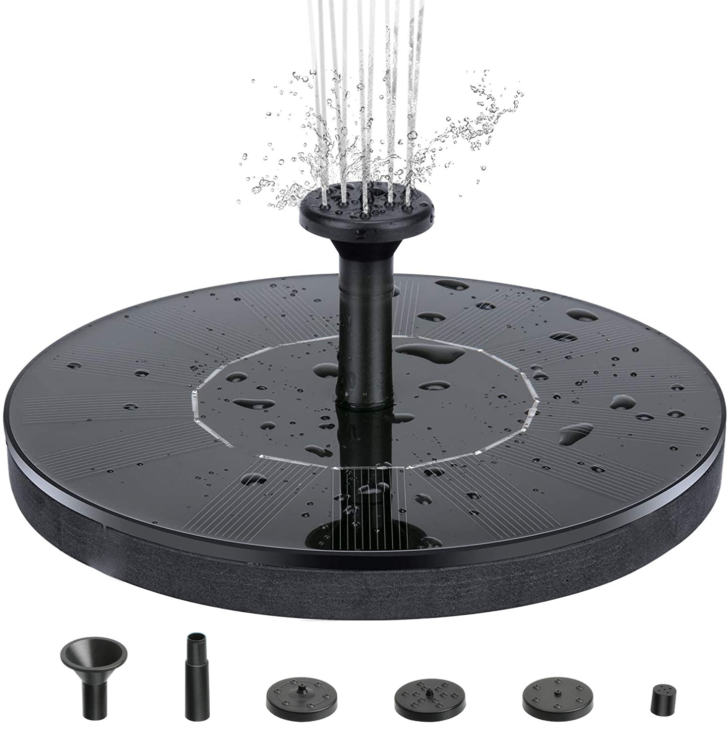 Solarbetriebener Springbrunnen/wasserspiel – 16 Cm, Schwarz