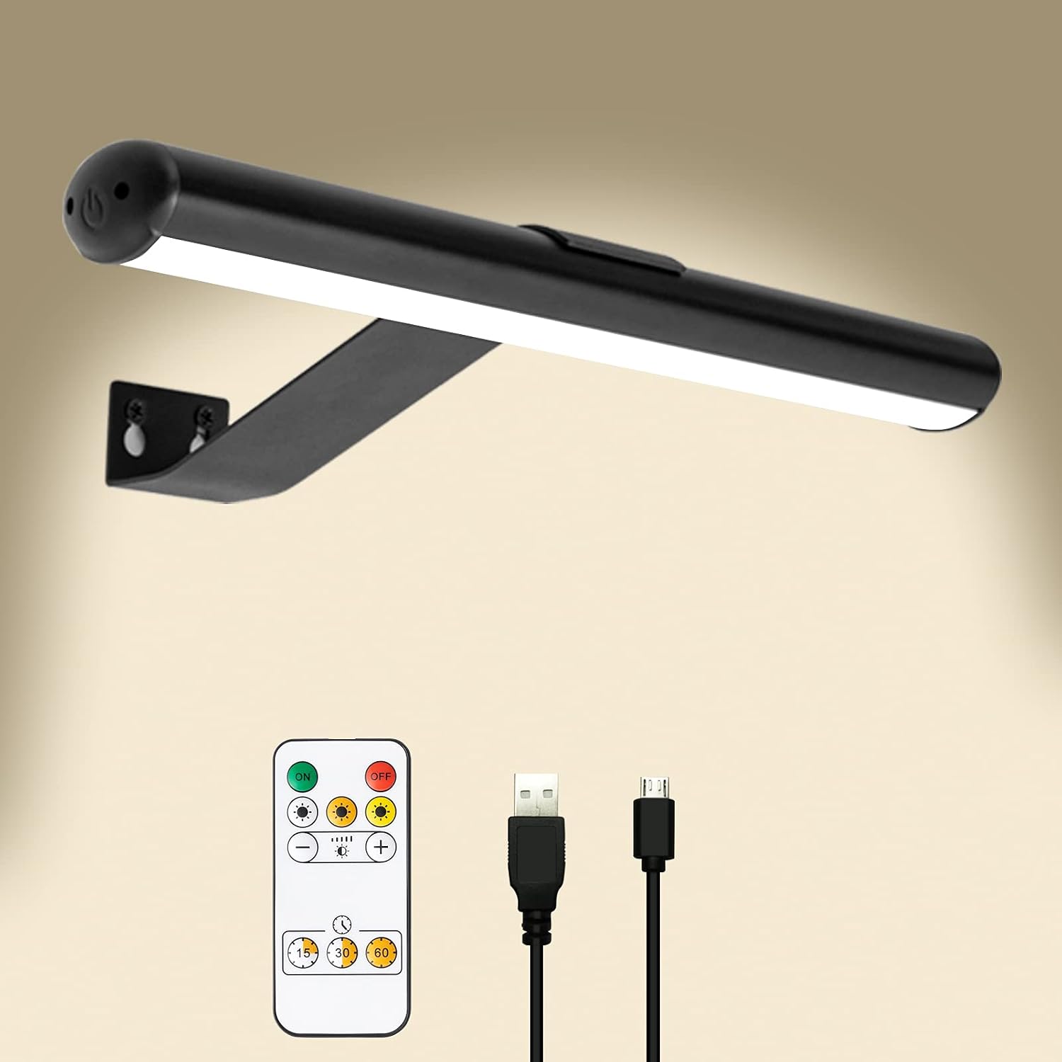 Ferngesteuerte Wandleuchte, Kabellose Led-wandleuchte, Wiederaufladbarer Akku, 300 Lumen Helligkeit, Einstellbar, Geeignet Für Wandmalereien Und Dartscheiben, Lampenkörper Aus Metall.