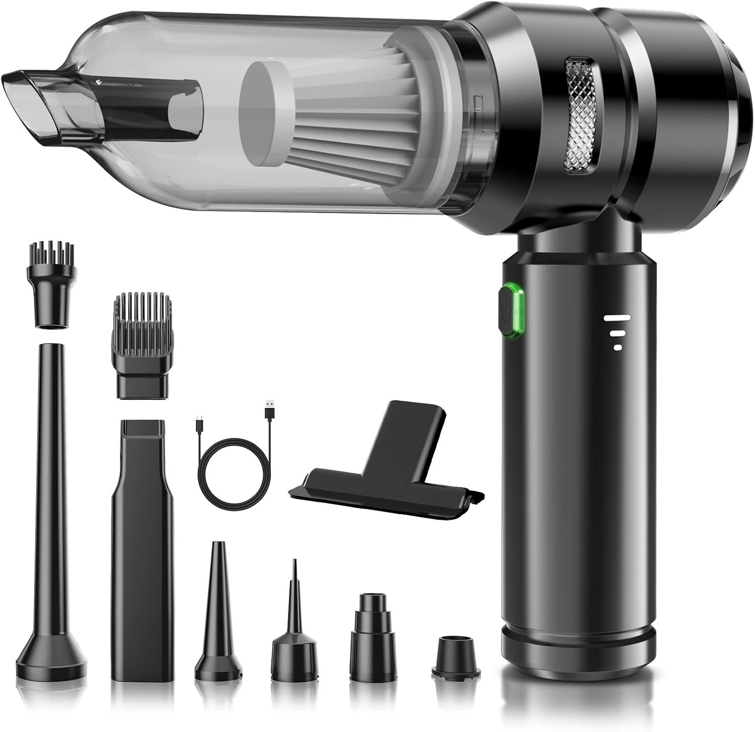 ®risingff Akku-handstaubsauger, 22.000 Pa, Bürstenloser Motor, 3 Geschwindigkeitsstufen, 8.000 U/min, Mini-staubsauger