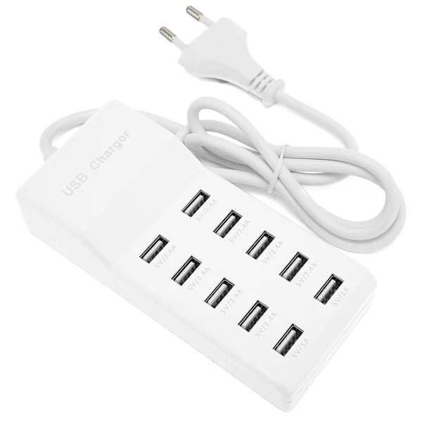 Intelligentes Wandladegerät Mit 10 Usb-anschlüssen, Geeignet Für Verschiedene Geräte, Europäischer Standardstecker 100-240 V [pl]