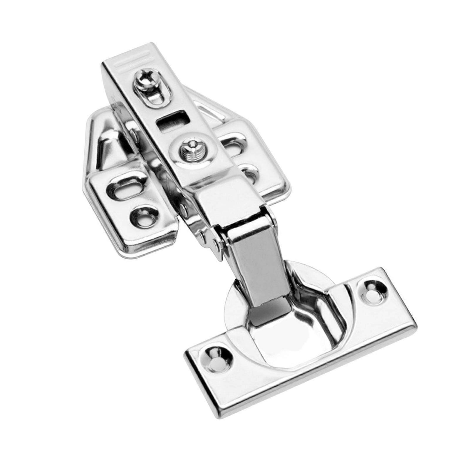 10 Edelstahl-schranktürscharniere, Verdickte Ausführung, Beschlagzubehör, Halbverdeckend, Silber.
