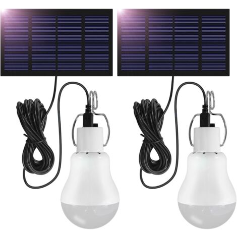 Tragbare 3-watt-solarleuchte Mit Solarpanel, 3,45 Meter Kabel, 130 Lumen Lichtstrom, Wiederaufladbar, Geeignet Für Camping Und Notfälle.