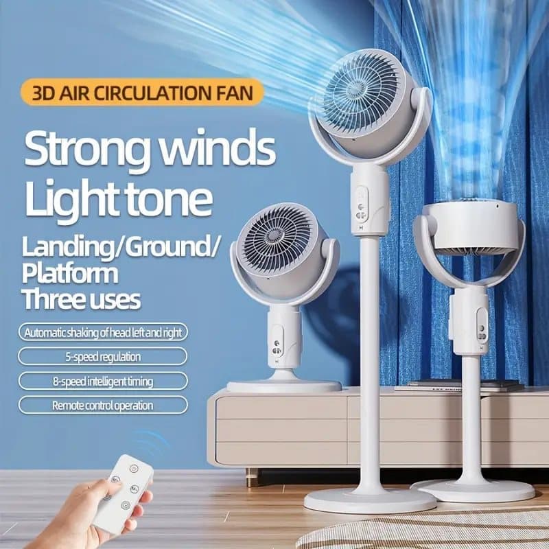 Höhenverstellbarer Stand-/tischventilator, 5 Windgeschwindigkeitsstufen, Mit Duftdiffusor, Mückenschutzfunktion, Fernbedienung Und Usb-typ-c-ladeanschluss.