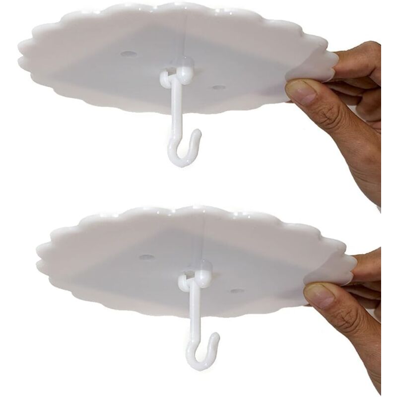 Ein Set Aus 2 Superstarken, Kuppelförmigen Klebehaken Für Die Decke – Geeignet Für Moskitonetze Und Betthimmel (12 Cm, 2 Sets) – Einfach Zu Montieren, Keine Nägel Erforderlich.