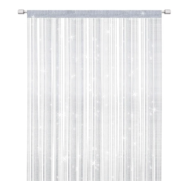 Pl Moskitonetz Aus Metalldraht, Eleganter Quasten-trennvorhang, Heimdekoration, Tür- Und Fensterteiler, Weiß (100x200 Cm)