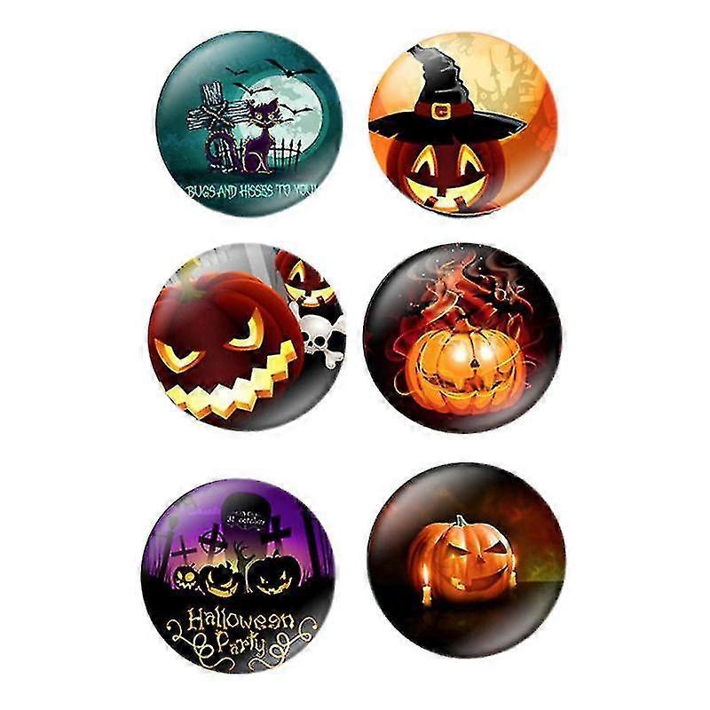 6 Wunderschöne Halloween-kühlschrankmagnete, Glas-kühlschrankaufkleber Zur Dekoration