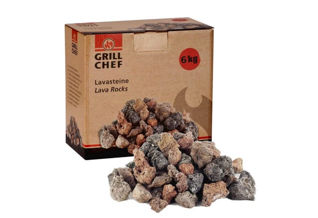 Buri - Lavasteine 6kg zum Grillen Nachfüllpackung für Lavastein-Gasgrills Für Gasgrill, Backofen und Elektrogrill geeignet - Naturstein als