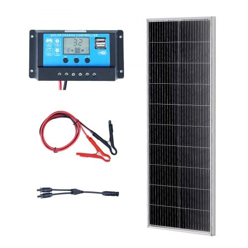 Mophorn - Vevor 100w Solarpanel Kit 12v Monokristallinen Solarmodul Plus Laderegler 8,33a Solaranlage Umwandlungsrate Von 23 % Kompatibel Mit Agm-, Gel-, Fld-, Li-batterien Ideal Für Wohnmobile Yachten Zuhause