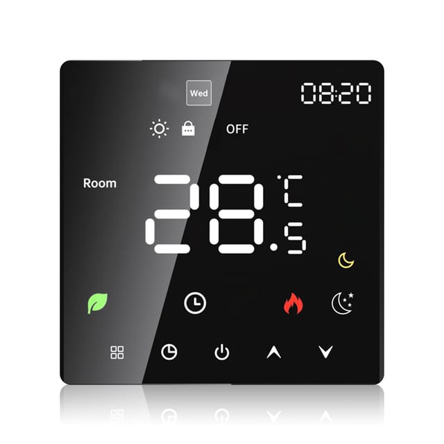 Decdeal - Smart Thermostat für Home Touchscreen Programmierbare Temperatursteuerung IP20 Schutz Auto/Manuelles Modus Digital 16A Elektrische