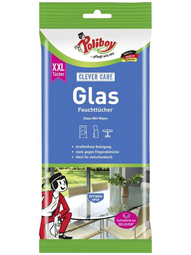 Glas Feuchttücher xxl 24 Tücher Reinigungstücher - Poliboy