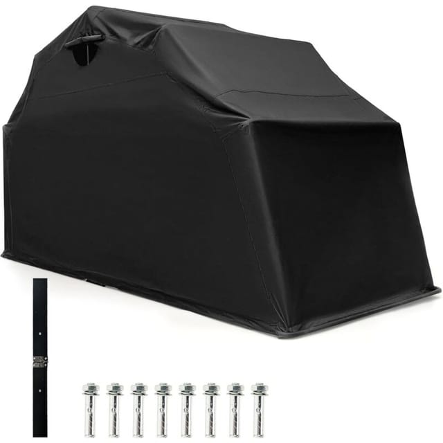 Costway - Motorrad Abdeckplane 345 X 137 X 190 Cm, Motorradabdeckung Oxford-stoff Mit Metallrahmen, Motorradplane Wasserdicht Winterfest, Motorrad Garage Outdoor Für Motor Moped Roller Motorroller
