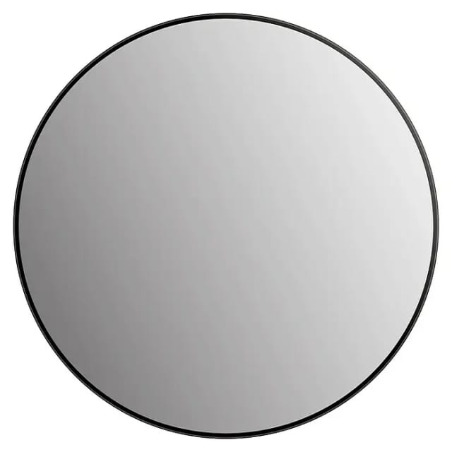 Picasso Spiegel schwarz ø 60 cm - mit hochwertigem Aluminiumrahmen für stilvolles Ambiente - Perfekter Badezimmerspiegel Rund, der Eleganz und