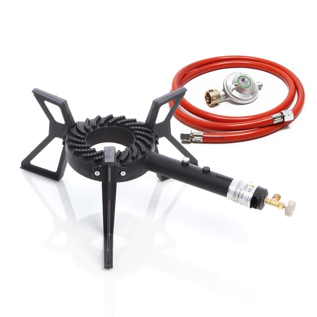Gaskocher Set max. 10,5 kW mit Gasdruckregler 50 mbar de und Gasschlauch 1,5 m für Outdoor und Camping Gas Campingkocher - Xpotool