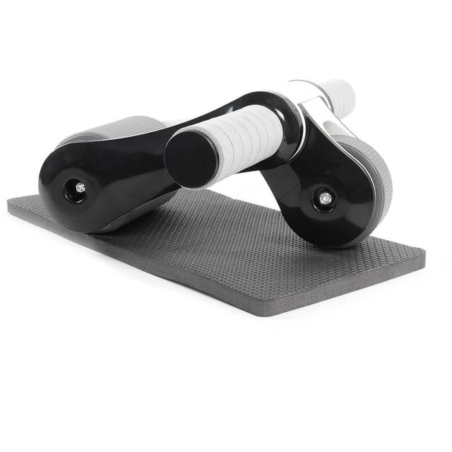 LUXTRI Bauchroller mit Kniematte 240 x 170 mm, Ab Roller klappbar mit 2 Rädern, Bauchmuskeltrainer zur Stärkung des Oberkörpers, Bauchroller, Ab