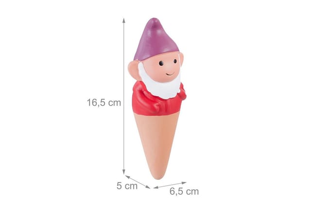 Relaxdays - Tonkegel Bewässerung, 4er Set, je 100 ml, Zwerg-Design, Gießhilfe, Zimmerpflanzen & Balkonkästen, mehrfarbig