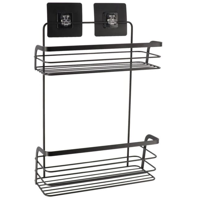 Tendance - Servierer mit 2 ebenen aus bemaltem metall auf klebekarten 3 m - mattschwarz