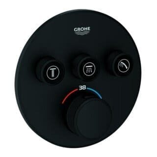 Thermostat Grohtherm SmartControl, 3 Absperrventile, Fertigmontageset für Rapido SmartBox, Phantom Black - Grohe