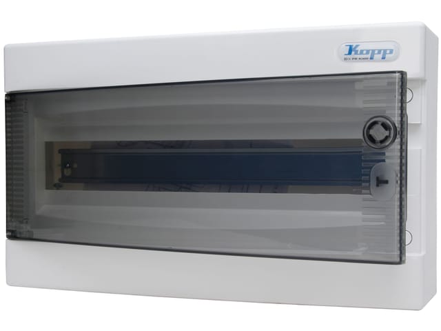 Kopp - Aufputz-Verteilerkasten N18C, IP40, mit Tür, 1-reihig, 18 Pole