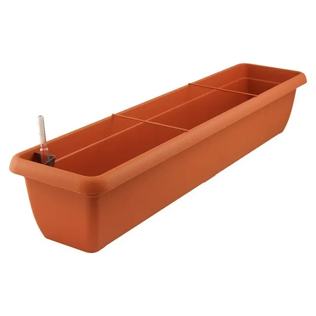 Blumenkasten aqua andalucia Terracotta 100 cm mit Bewässerungssystem - Kunststoff - Geli