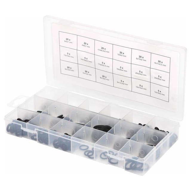 Sortiment O-Ringe, innen ø 3-22mm, 225-tlg