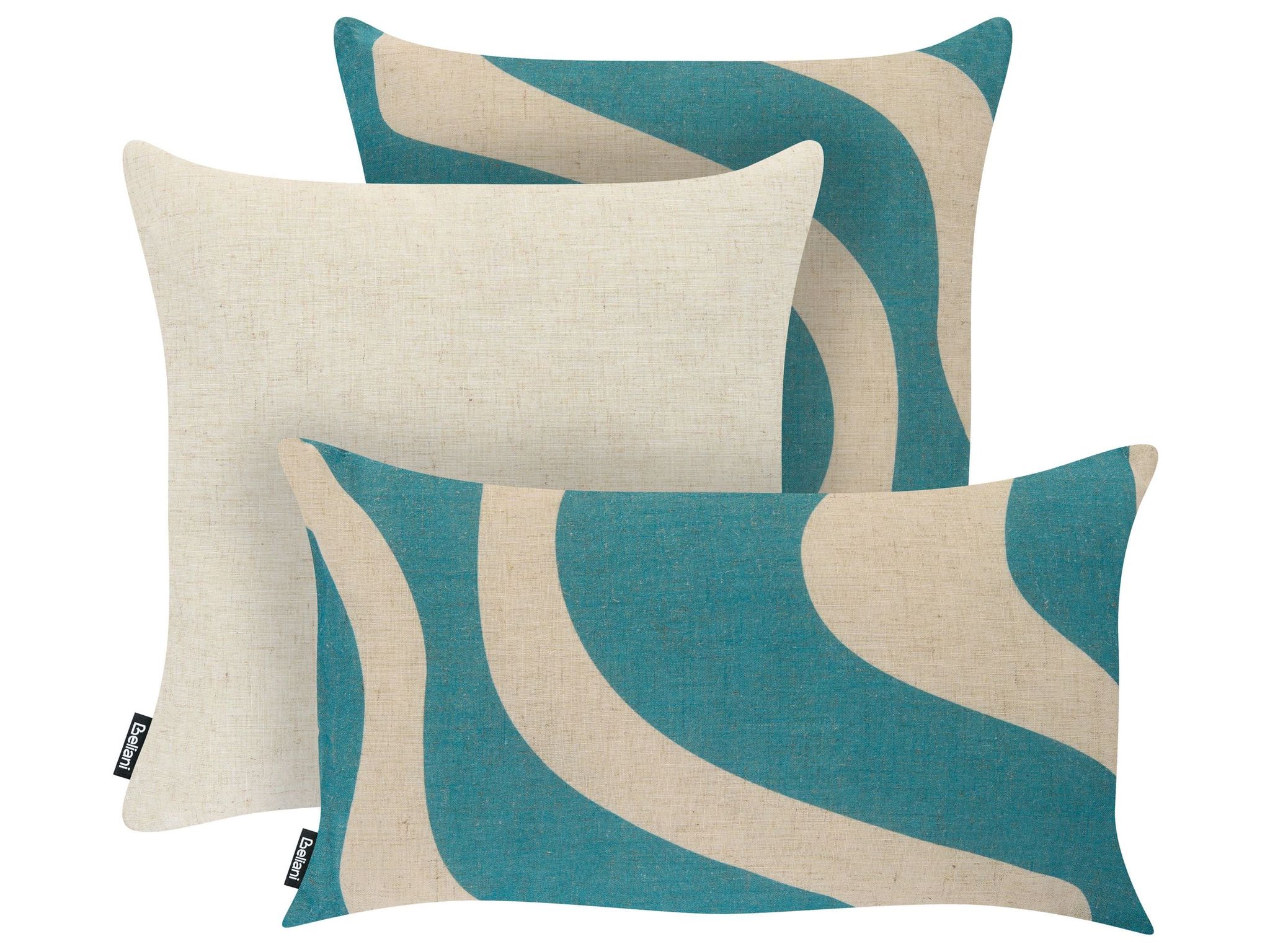 Gartenkissen 3er Set Aurinia Abstraktes Muster 30 X 50 Cm 45 X 45 Cm Beige / Blau