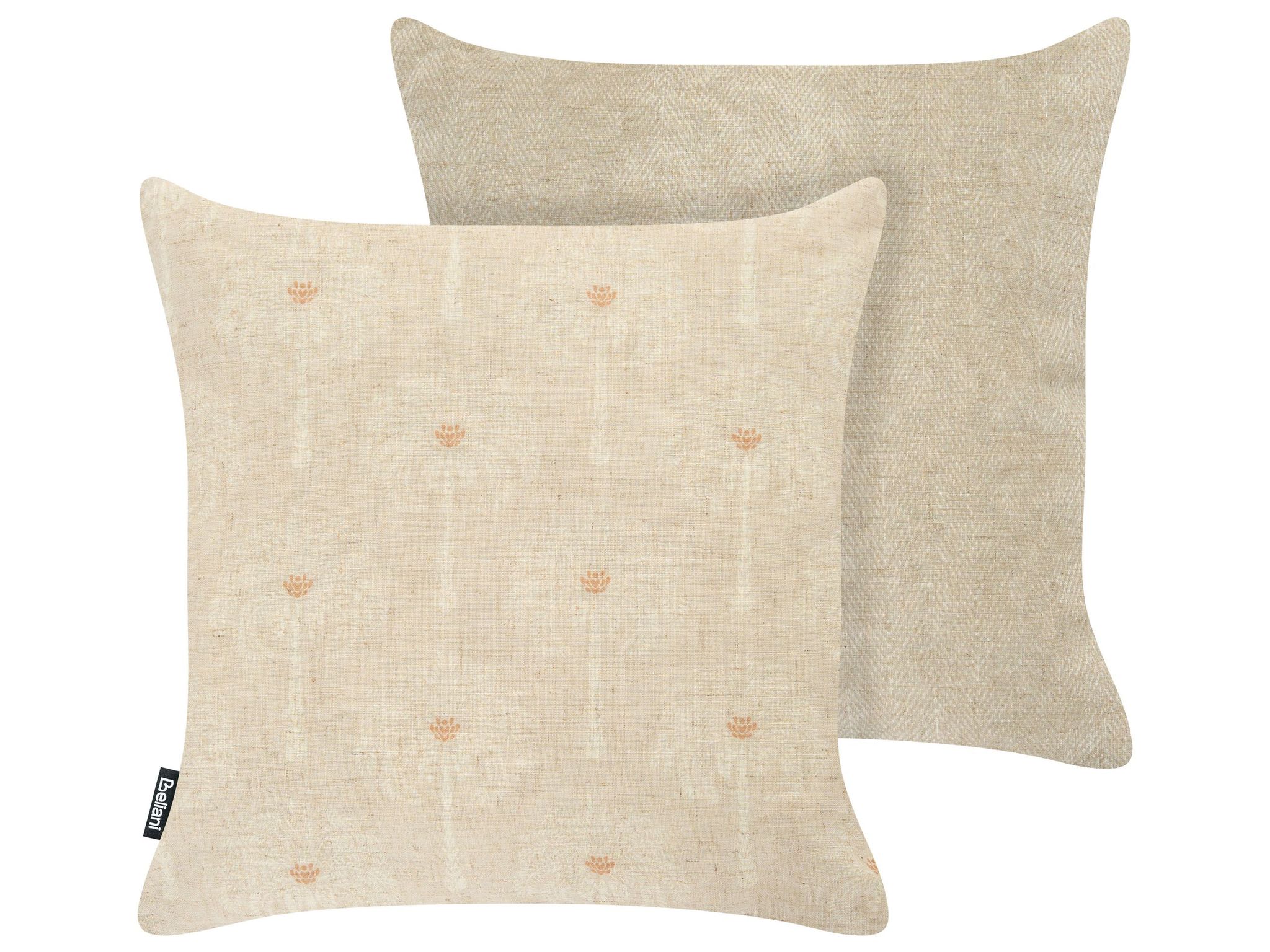 Gartenkissen 2er Set Calia Pflanzenmuster 45 X 45 Cm Beige