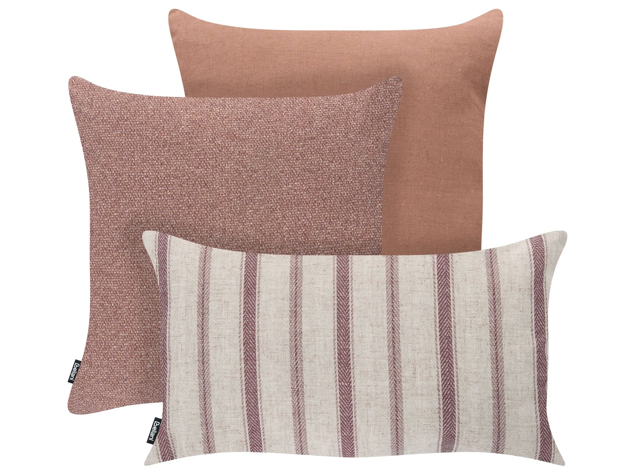 Gartenkissen 3er Set Manzanit Streifenmuster 30 X 50 Cm 45 X 45 Cm Hellrot