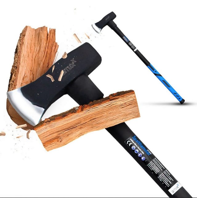 Bituxx - Spalthammer Spaltaxt Spaltbeil Axt Holzspalter 2,8kg mit Fiberglasschaft für Garten Forst und Wald