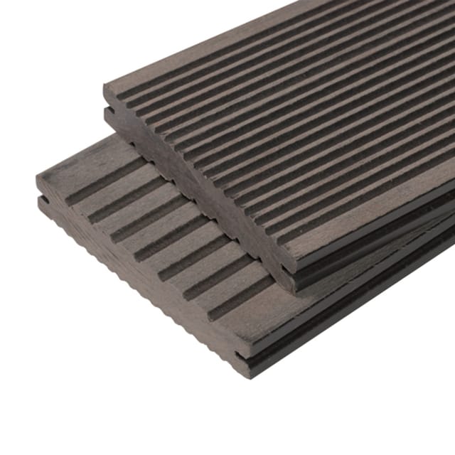 Maxima Terrassendiele aus massivem Verbundholz, L 360 cm – Farbe – Anthrazitgrau, Dicke – 22 mm, Breite – 14 cm, Länge – 360 cm, Überdachte Fläche in