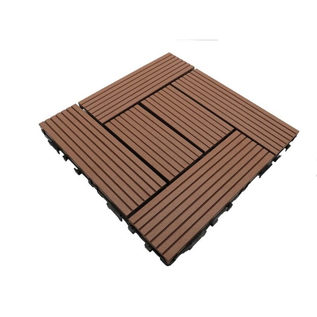 Klassische 30 x 30 cm große Terrassendiele aus Verbundholz – Farbe: Terrakotta, Stärke: 25 mm, Breite: 30 cm, Länge: 30 cm